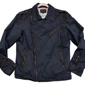 Jack & Jones Mens Size XL 185/104A Utility Jacket Dark Blue Full Zip Lightweight